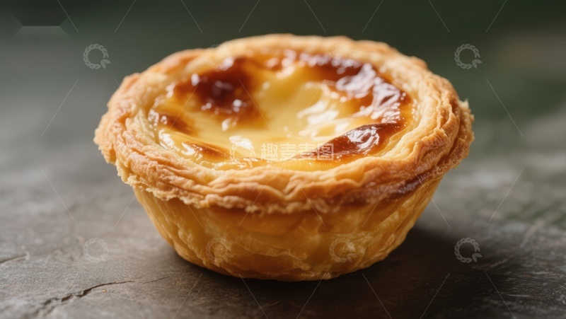 高清大图下载【趣麦麦图】金黄蛋挞特写