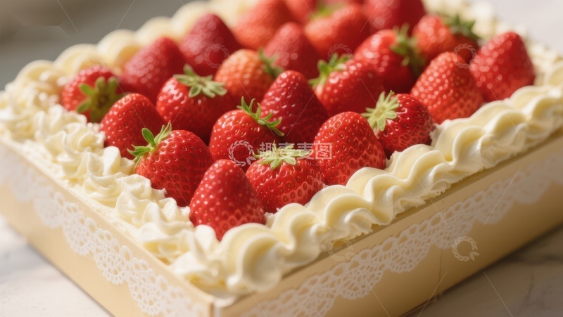 高清大图下载【趣麦麦图】草莓奶油蛋糕