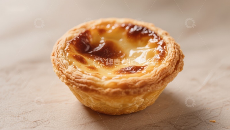 高清大图下载【趣麦麦图】金黄蛋挞特写