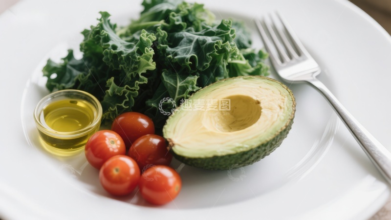 高清大图下载【趣麦麦图】新鲜蔬菜与牛油果摆盘