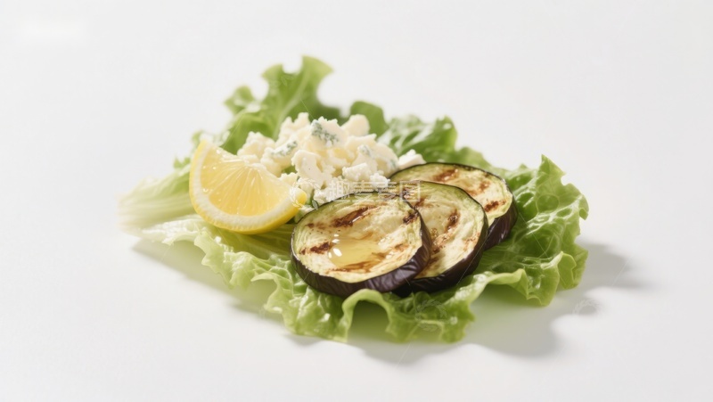 高清大图下载【趣麦麦图】烤茄子配柠檬沙拉