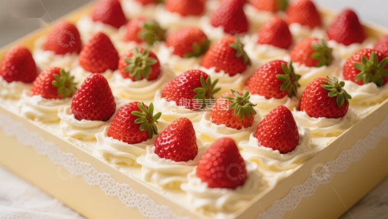 高清大图下载【趣麦麦图】草莓奶油蛋糕
