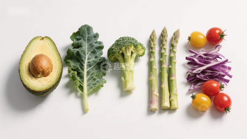 高清大图下载【趣麦麦图】新鲜蔬菜与牛油果摆拍