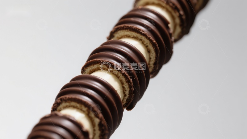 高清大图下载【趣麦麦图】巧克力夹心饼干堆叠特写