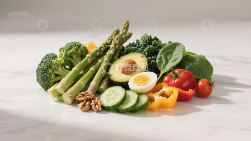 高清大图下载【趣麦麦图】新鲜蔬菜与健康食材组合