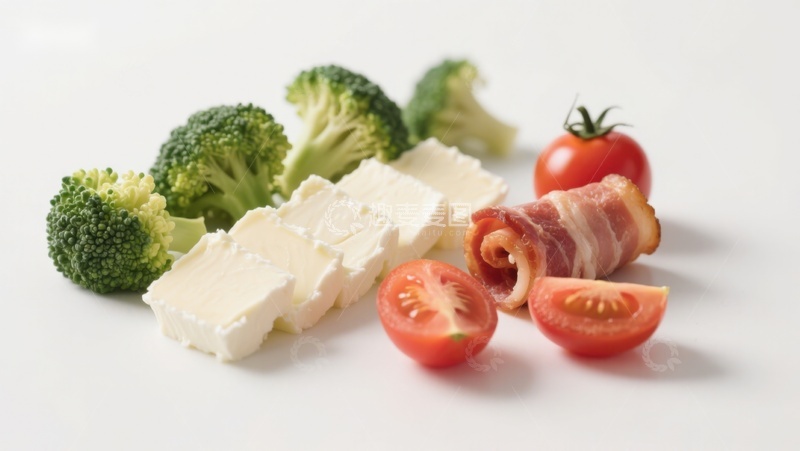 高清大图下载【趣麦麦图】新鲜蔬菜与奶酪食材组合