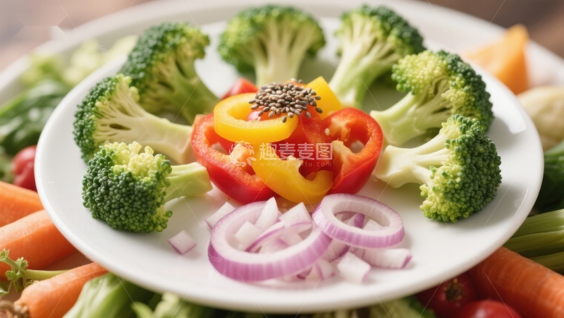 高清大图下载【趣麦麦图】新鲜蔬菜拼盘特写