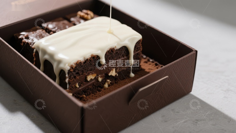 巧克力蛋糕配白巧克力酱