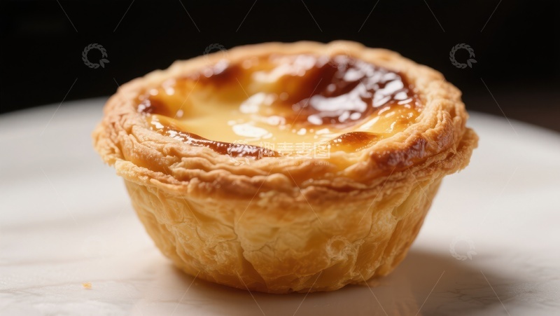 高清大图下载【趣麦麦图】-金黄蛋挞特写