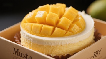 芒果奶油蛋糕特写