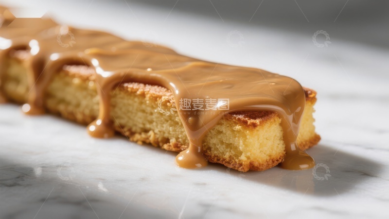高清大图下载【趣麦麦图】焦糖淋面蛋糕条