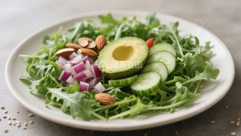 高清大图下载【趣麦麦图】新鲜蔬菜沙拉摆盘
