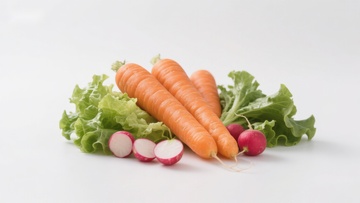 新鲜胡萝卜与生菜 radish 组合
