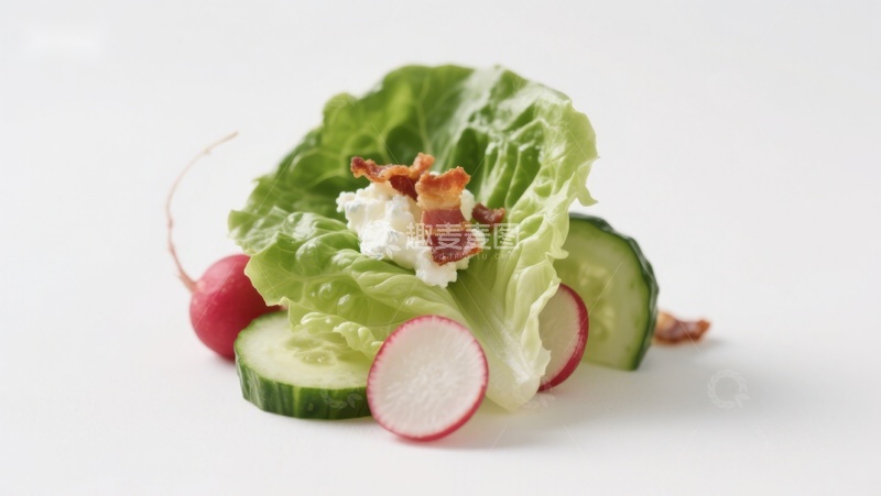高清大图下载【趣麦麦图】生菜配奶油和培根沙拉