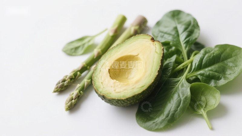 高清大图下载【趣麦麦图】牛油果芦笋菠菜组合