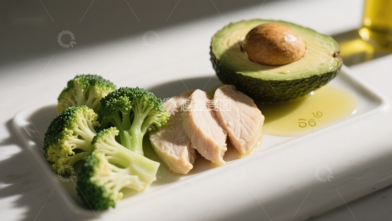 高清大图下载【趣麦麦图】鸡肉西兰花牛油果摆盘