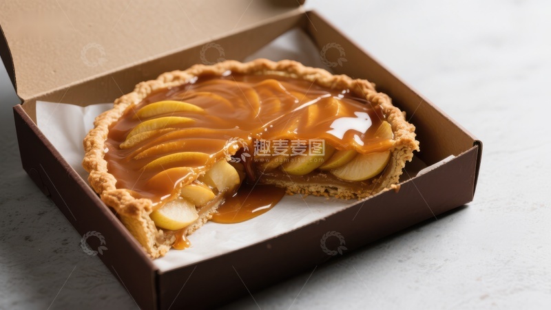 高清大图下载【趣麦麦图】焦糖苹果派，美味诱人