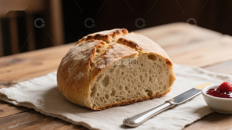高清大图下载【趣麦麦图】新鲜出炉的面包与果酱