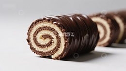 巧克力包裹的奶油蛋糕卷