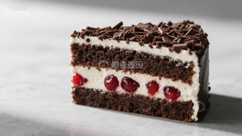 高清大图下载【趣麦麦图】黑森林蛋糕切片特写