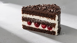 巧克力樱桃蛋糕切片