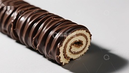 巧克力包裹的奶油蛋糕卷