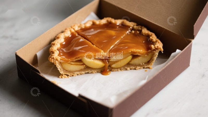 高清大图下载【趣麦麦图】焦糖苹果挞，精美包装