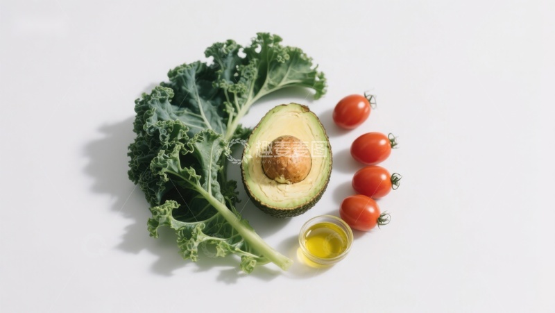 高清大图下载【趣麦麦图】新鲜蔬菜与牛油果摆盘