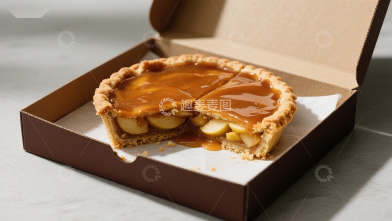 高清大图下载【趣麦麦图】焦糖苹果派盒装展示