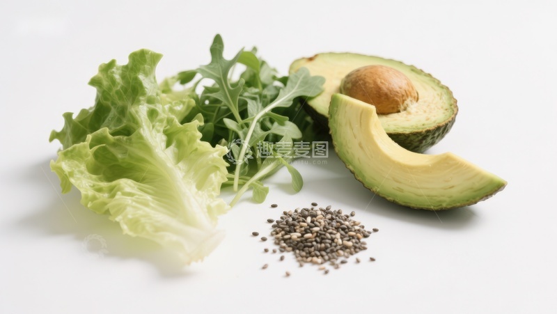 高清大图下载【趣麦麦图】新鲜蔬菜与牛油果切片