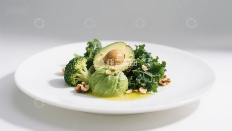 高清大图下载【趣麦麦图】盘中新鲜蔬菜与牛油果