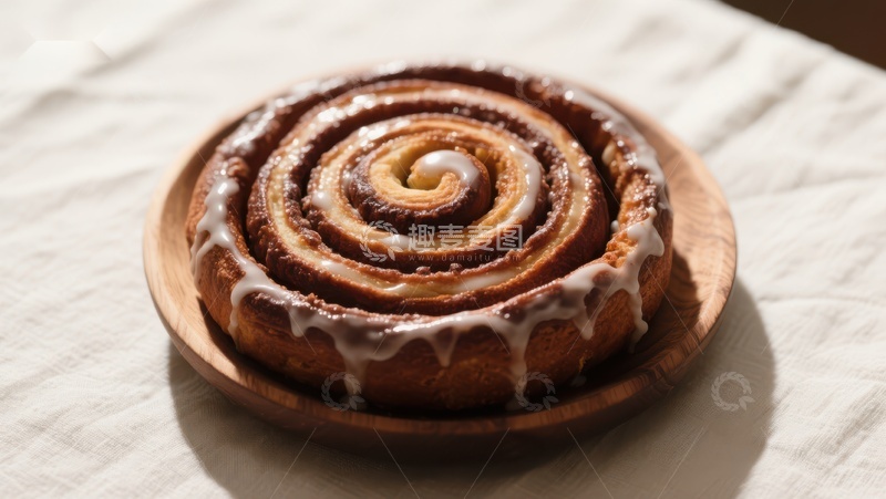 高清大图下载【趣麦麦图】香甜肉桂卷，淋上糖霜