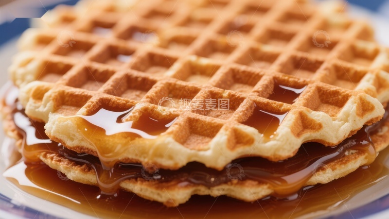 高清大图下载【趣麦麦图】金黄松饼淋上糖浆