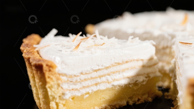 高清大图下载【趣麦麦图】椰香奶油挞，层次分明的美味