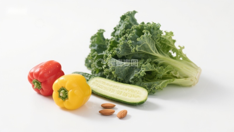 高清大图下载【趣麦麦图】新鲜蔬菜与坚果组合