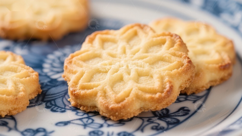 高清大图下载【趣麦麦图】金黄色酥饼，精致花纹