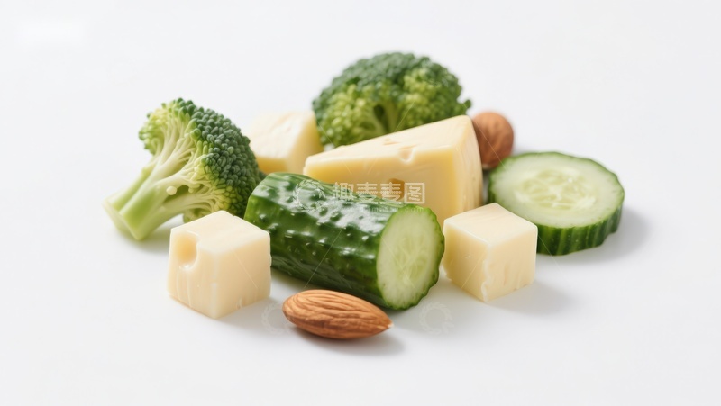 高清大图下载【趣麦麦图】蔬菜奶酪坚果组合