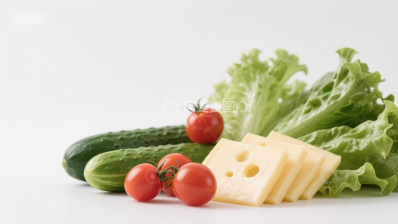 高清大图下载【趣麦麦图】新鲜蔬菜与奶酪组合