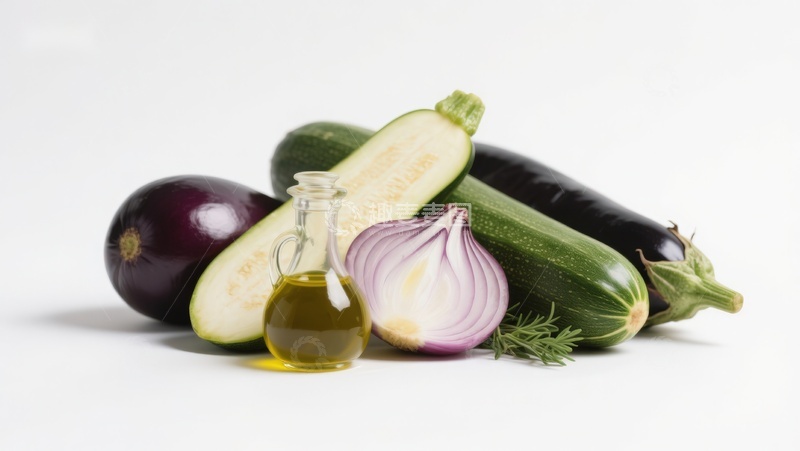 高清大图下载【趣麦麦图】新鲜蔬菜与橄榄油摆拍