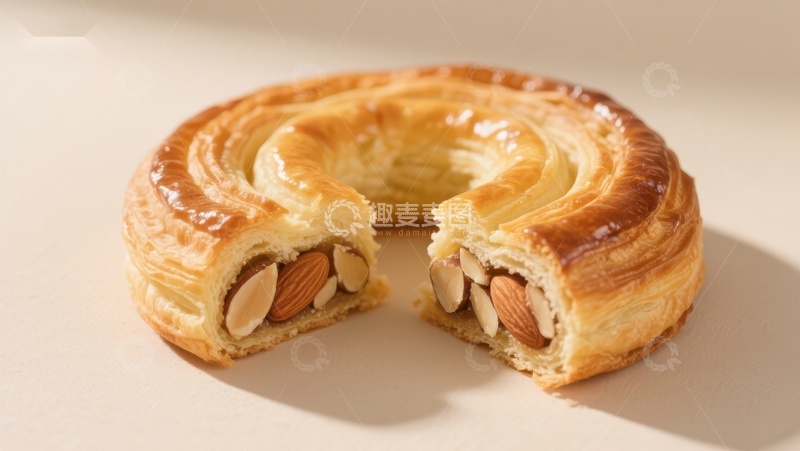 高清大图下载【趣麦麦图】金黄酥皮杏仁糕点