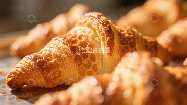金黄酥脆的羊角面包