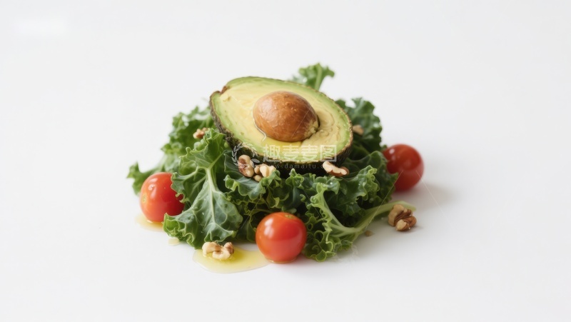 高清大图下载【趣麦麦图】-牛油果沙拉配羽衣甘蓝