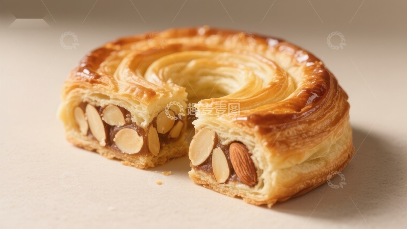 高清大图下载【趣麦麦图】金黄酥皮杏仁糕点
