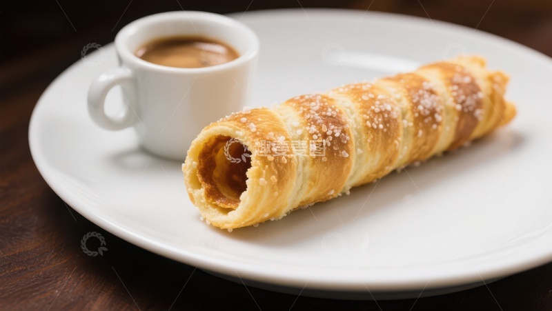 高清大图下载【趣麦麦图】酥皮卷与咖啡杯