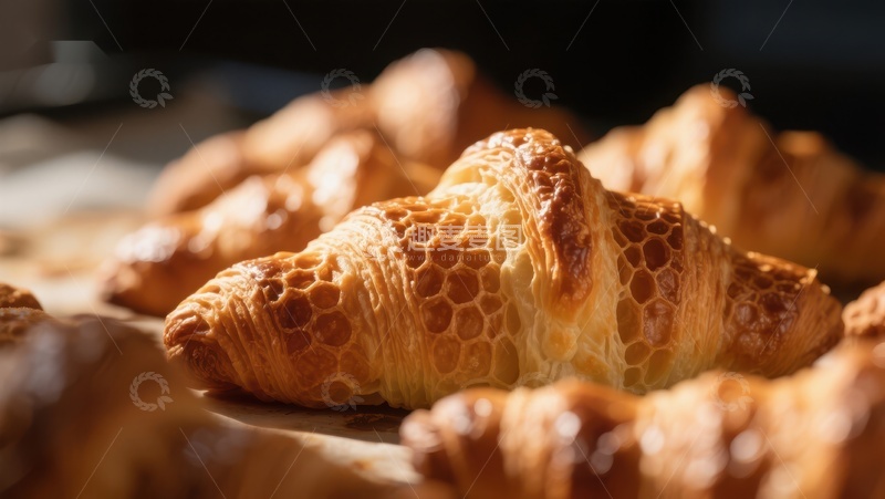 高清大图下载【趣麦麦图】金黄酥脆的羊角面包