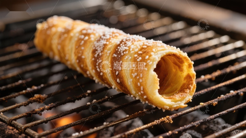 高清大图下载【趣麦麦图】烤制中的甜筒面包