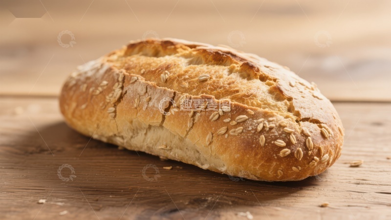 高清大图下载【趣麦麦图】金黄色的芝麻面包