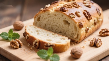 核桃面包切片展示