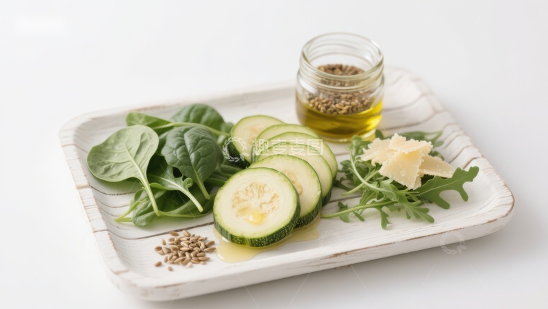 高清大图下载【趣麦麦图】新鲜蔬菜与调味料摆盘