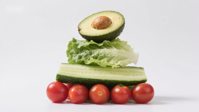 高清大图下载【趣麦麦图】新鲜蔬菜堆叠展示